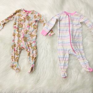 Baby Infant Toddler Zip Up‎ Footed Pajamas Sleeper 2 Piece Newborn 0-3 Months